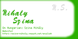 mihaly szina business card