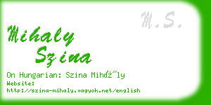 mihaly szina business card